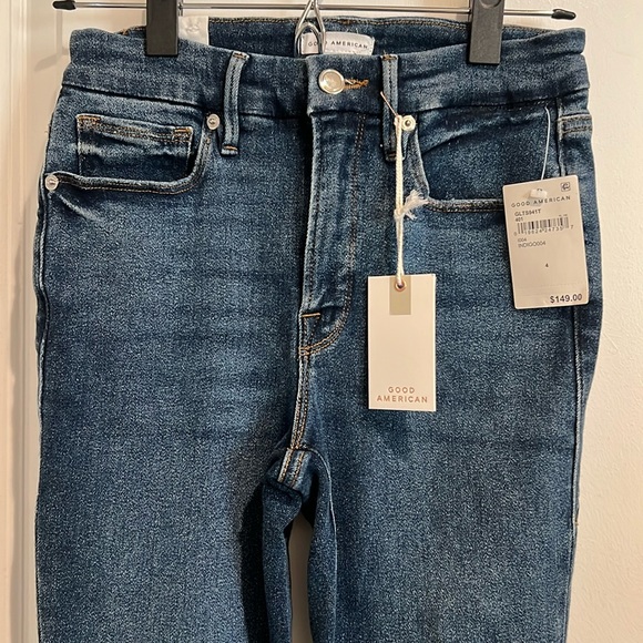 Good American Women's Good Legs Twisted Slit Jeans - Picture 3 of 10